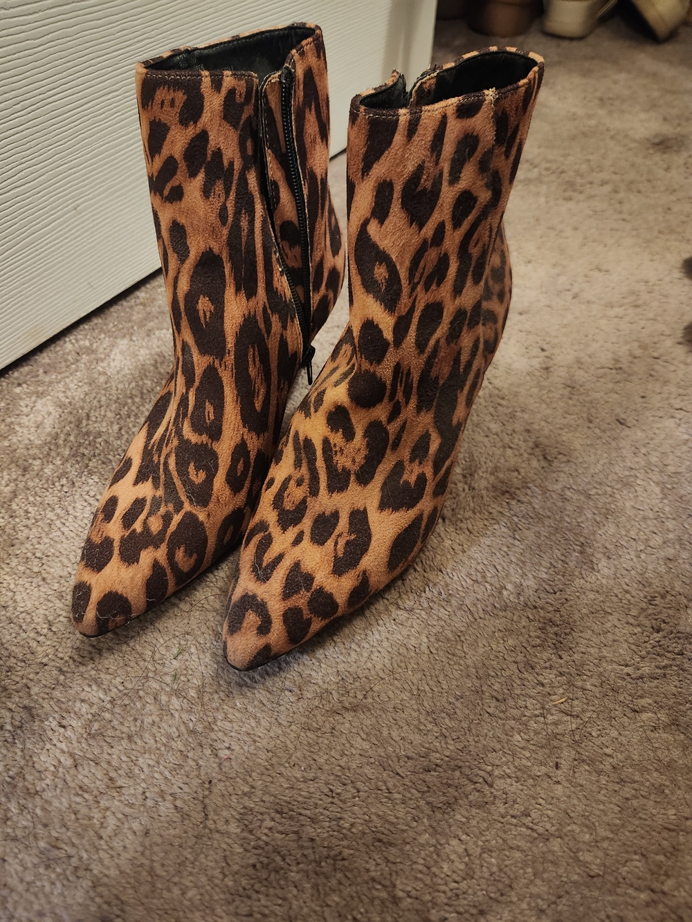RAMPAGE Leopard Print Pointed Toe Women's Ankle Boots - Brown